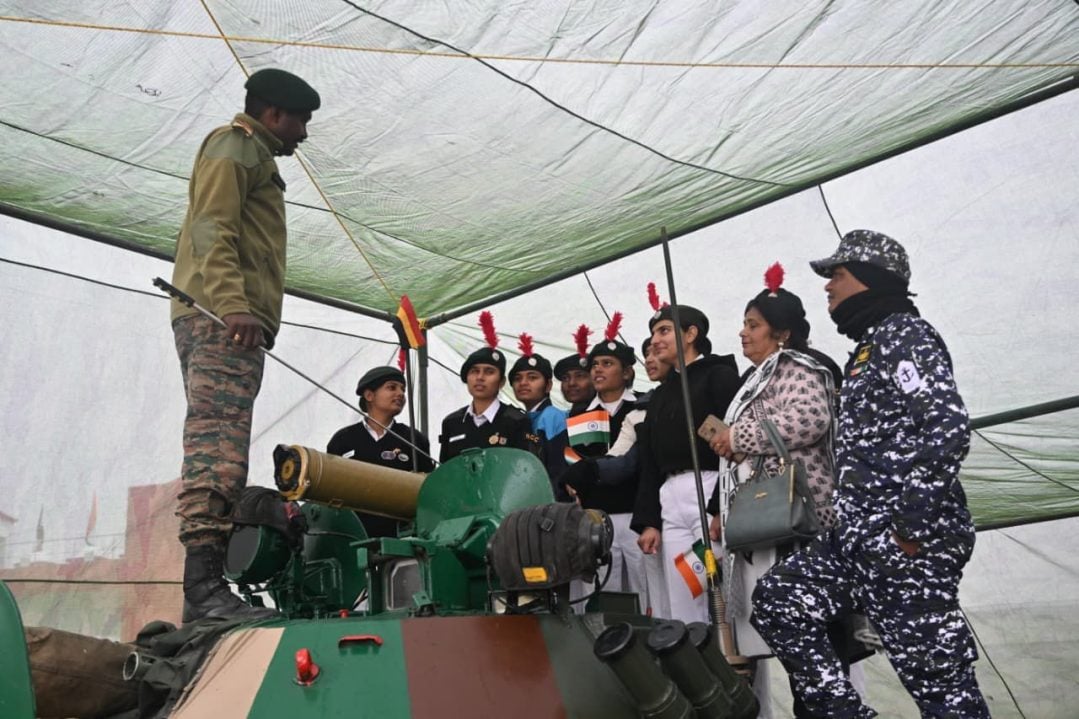NCC Cadets Watching Equipment