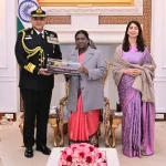 Vice Admiral Sanjay Bhalla and His Wife with President