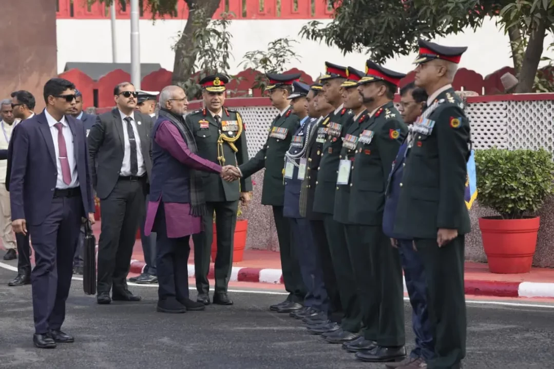 Vice President Shaking Hands with Officer
