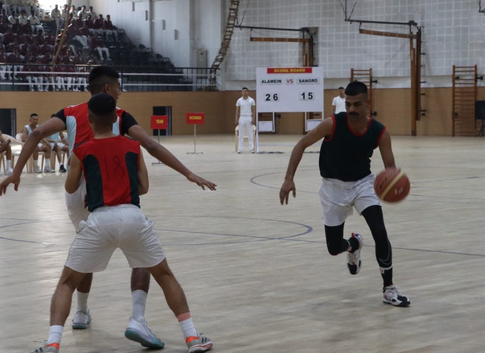 Cadet Playing Basketball