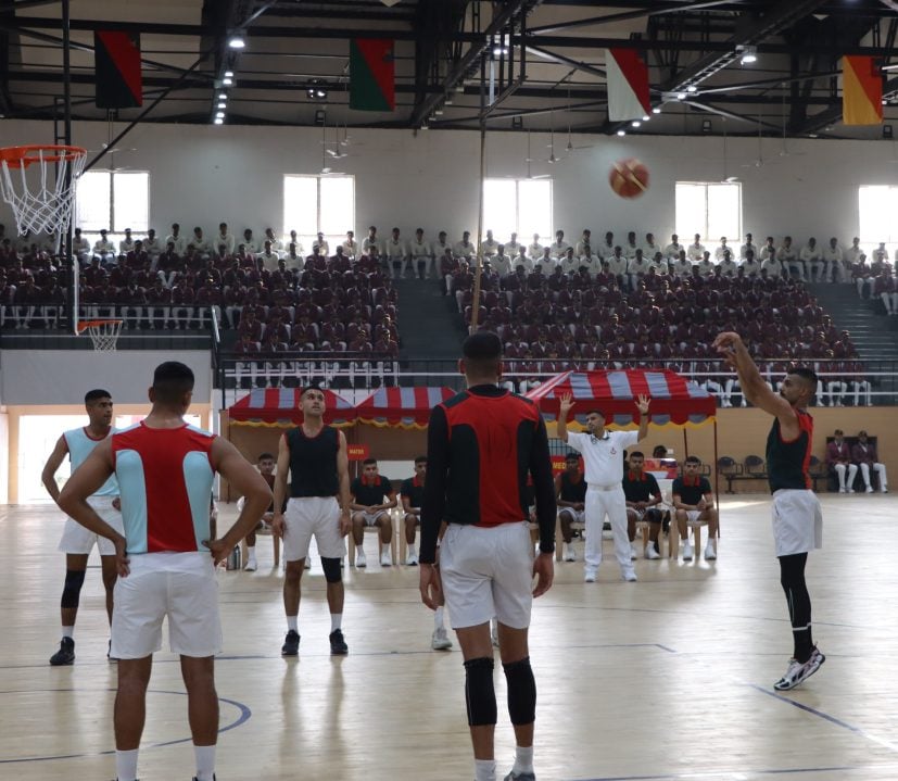 Cadet Throwing Basketball