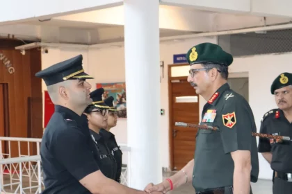 Lt Gen Devendra Sharma Shaking Hands