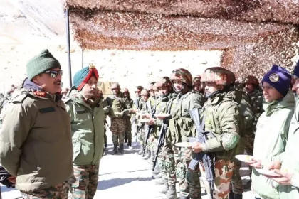 Lt Gen Hitesh Bhalla Interacting with Troops