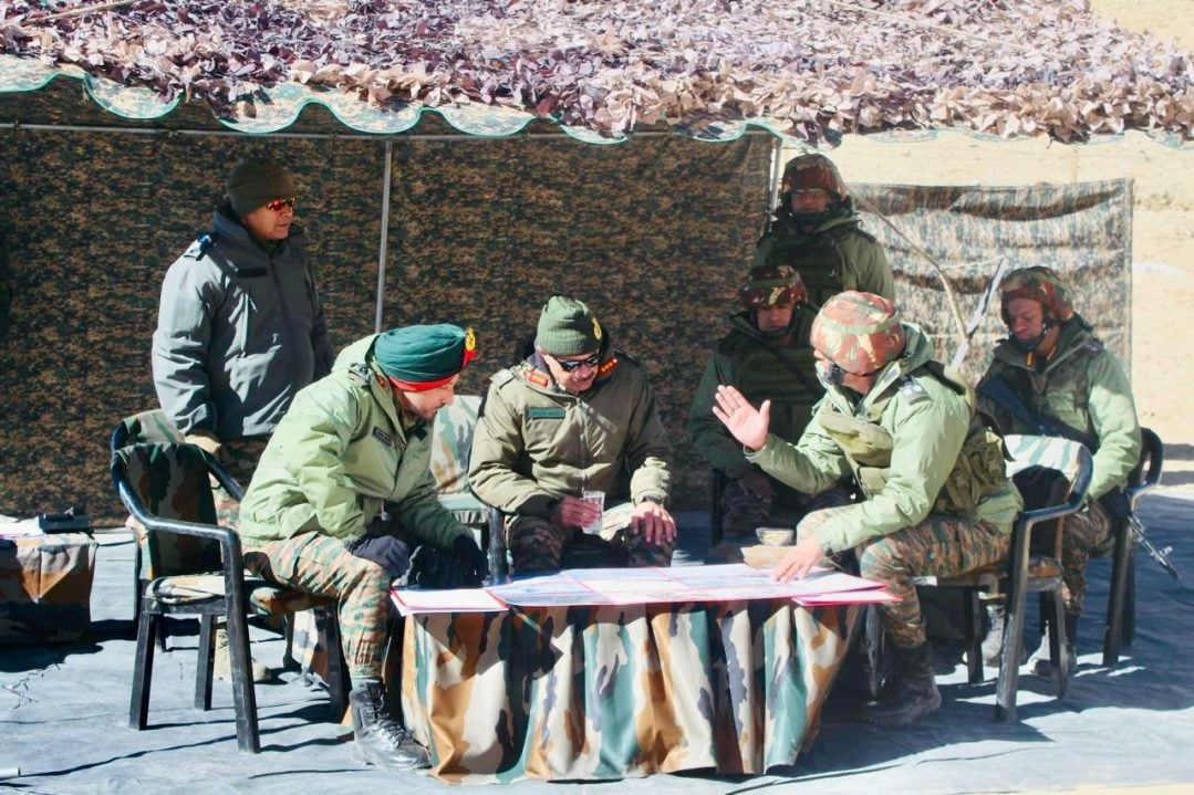 Lt Gen Hitesh Bhalla Reviewing