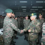 Lt Gen Manoj Kumar Katiyar Shaking Hands