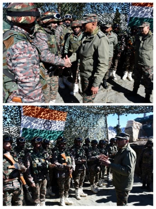 Lt Gen Pratik Sharma with Soldiers