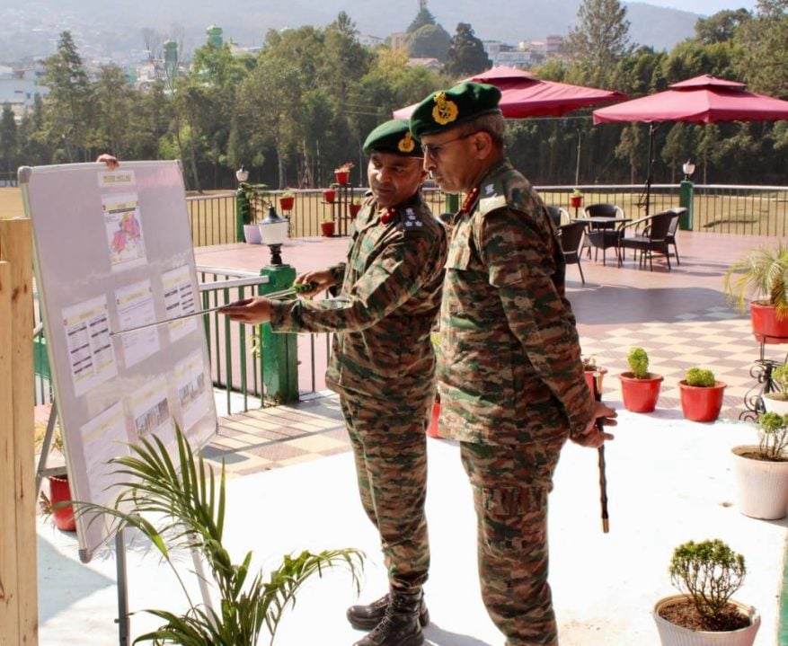 Lt Gen RC Tiwari Reviewing