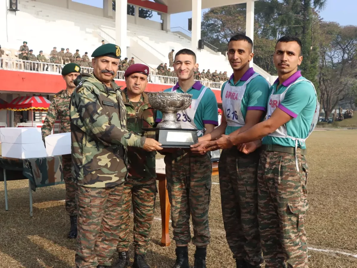Officer Cadets Receiving Trophy
