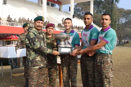 Officer Cadets Receiving Trophy