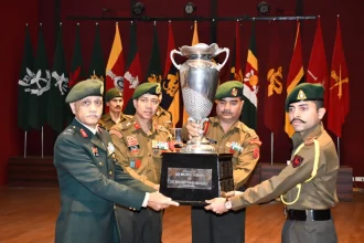 Officer Receiving Trophy