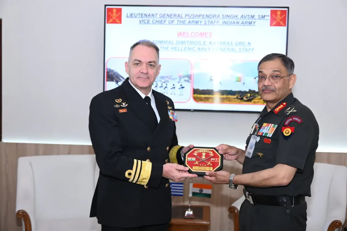 Vice Admiral Dimitrios Eleftherios Kataras HN and Lt Gen Pushpendra Singh