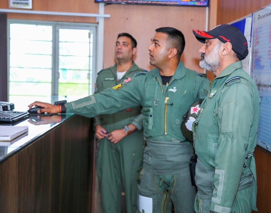 Air Chief Marshal AP Singh Reviewing