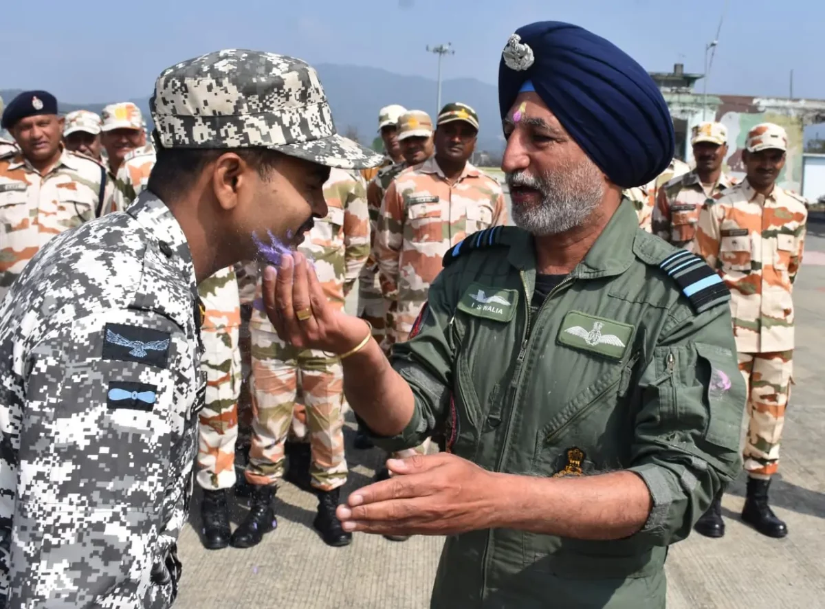 Air Marshal IS Wali Celebrating Holi