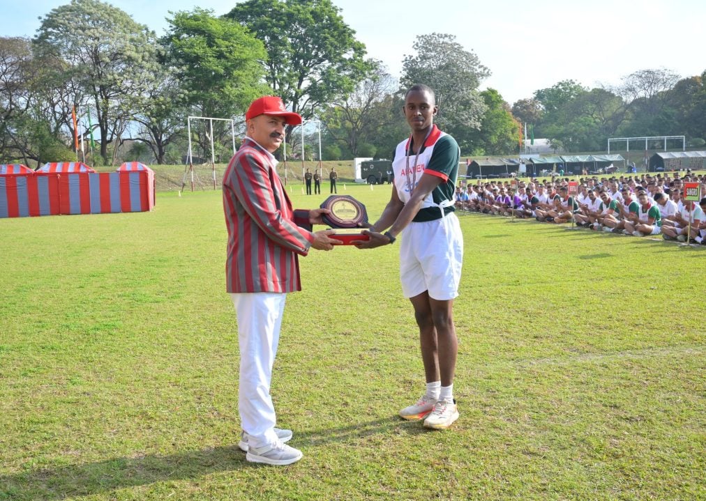 Foreign Cadet Getting Trophy