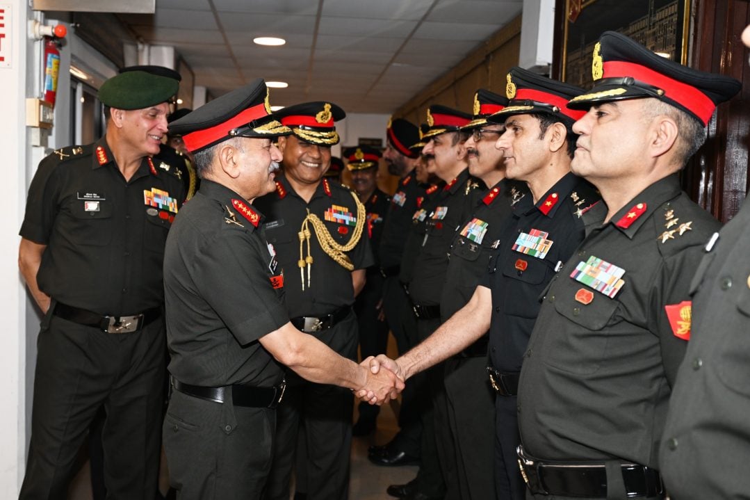 General Upendra Dwivedi Shaking Hands