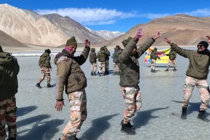 ITBP Soldiers Celebrating