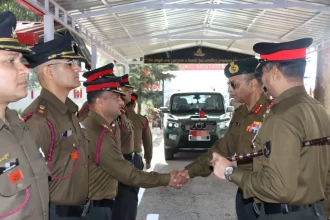 Lt Gen Adosh Kumar Shaking Hands