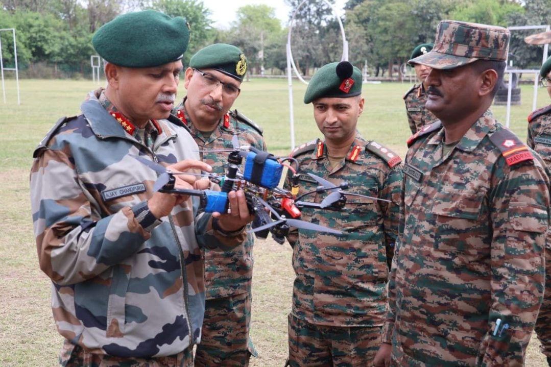 Lt Gen Chandpuria Reviewing