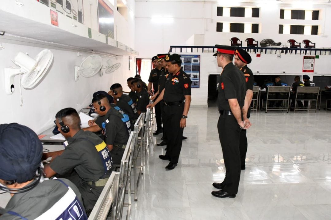 Lt Gen DS Kushwah and Other Officers Reviewing