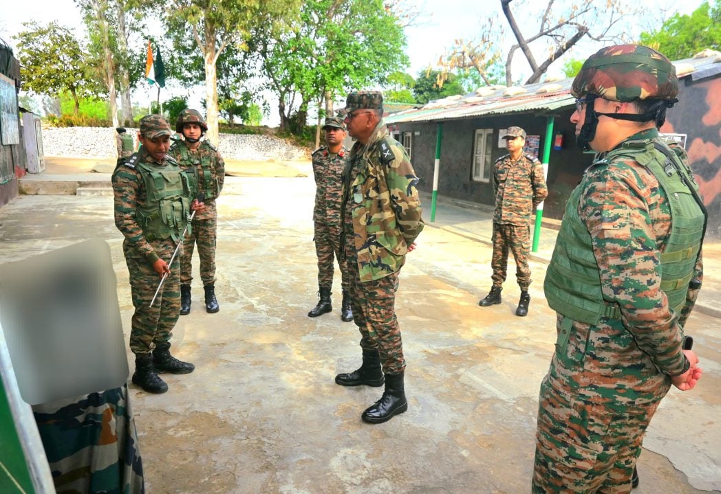 Lt Gen PK Mishra Reviewing