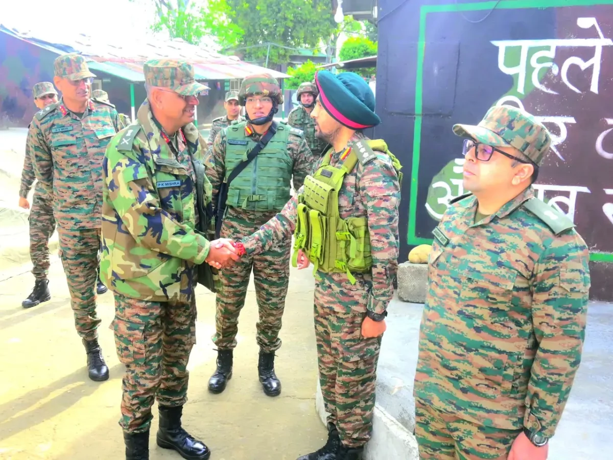 Lt Gen PK Mishra Shaking Hands