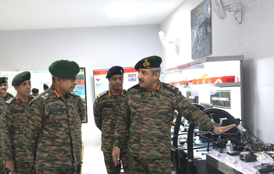Lt Gen RC Tiwari Reviewing