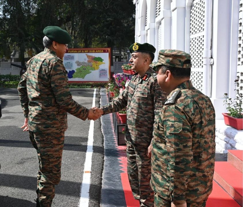 Lt Gen Sengupta Shaking Hands