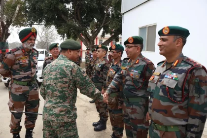 Lt Gen Vikas Lakhera Shaking Hands