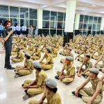 Maj Gen Mandeep Singh Interacting with Sainik School Cadets
