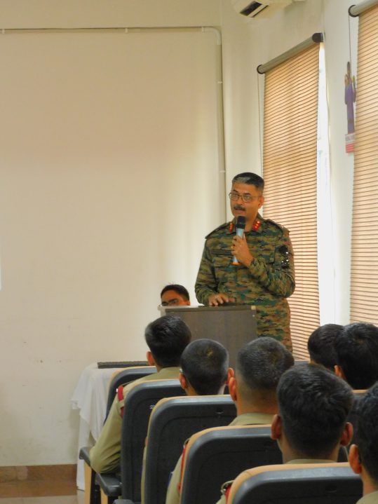 Maj Gen Manish Kumar Giving Lecture