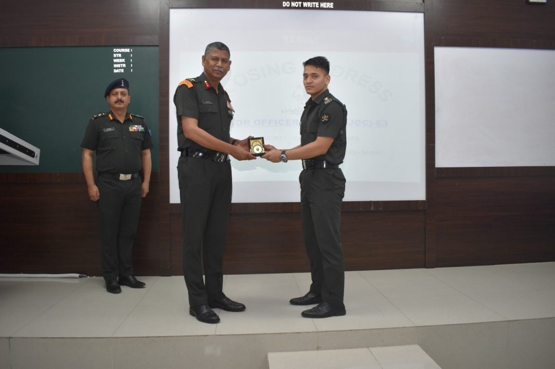 Officer Giving Award