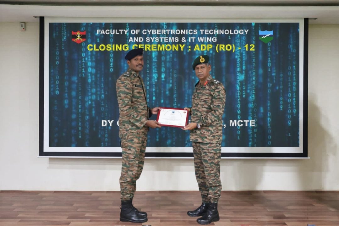 Officer Giving Certificate