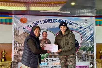 Officer Giving Certificate