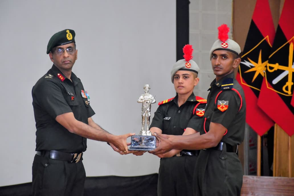 Officer Giving Trophy