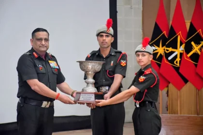 Officer Presenting Trophy