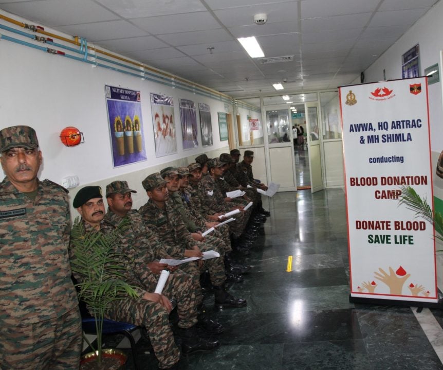 Soliders Donating Blood