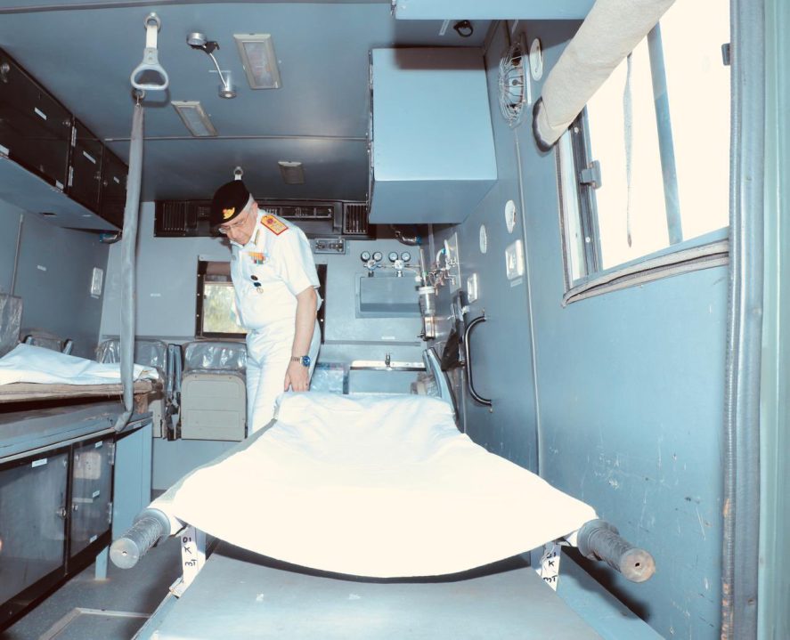 Surg VAdm Vivek Hande While Reviewing