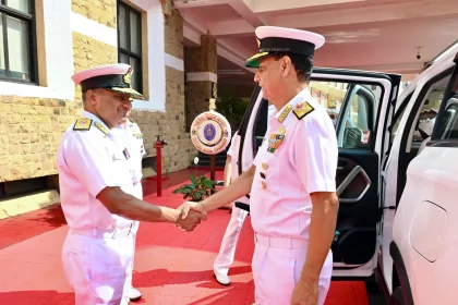 Vice Admiral Ajay Kochhar Shaking Hands