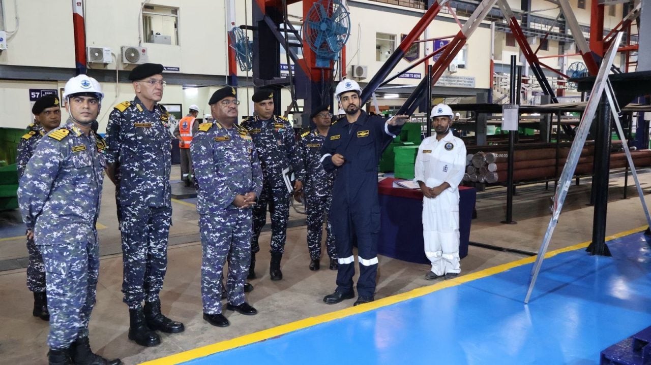 Vice Admiral B Sivakumar Reviewing