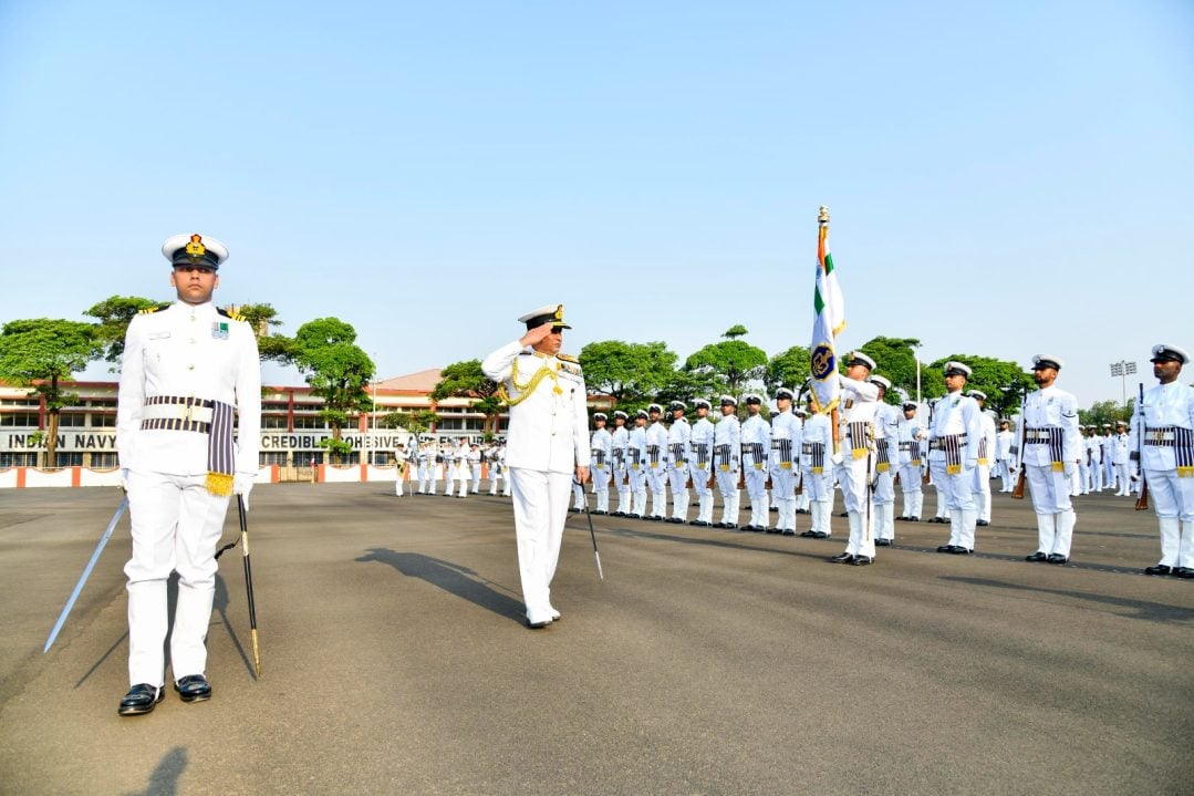 Vice Admiral Saxena Saluting
