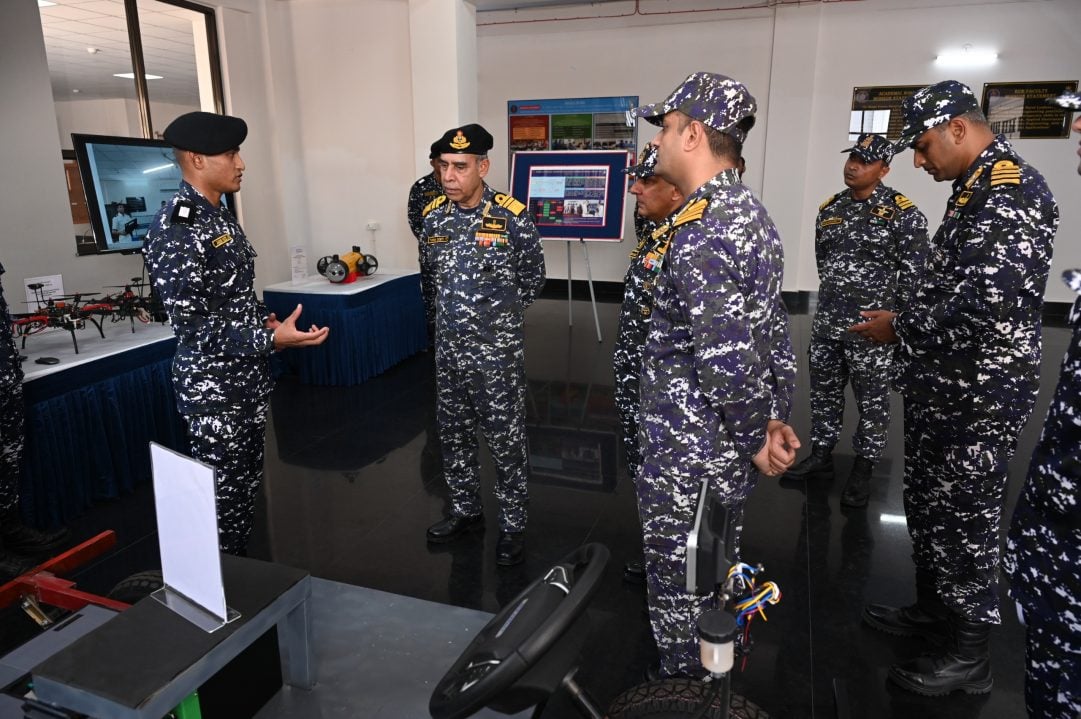 Vice Admiral Sobti Reviewing