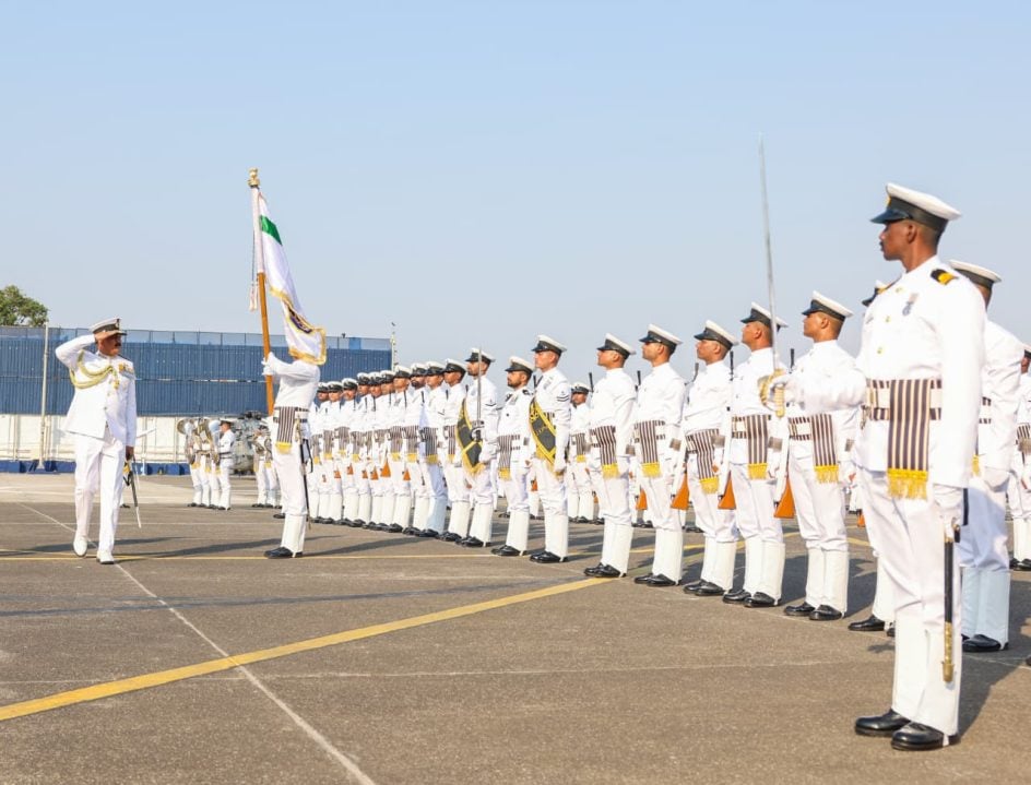 Admiral DK Tripathi Saluting