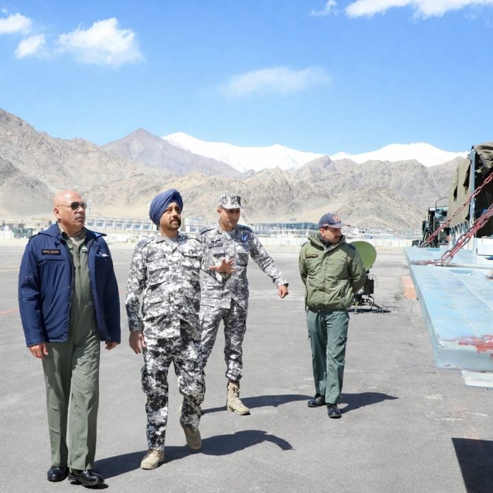 Air Marshal Mishra Reviewing