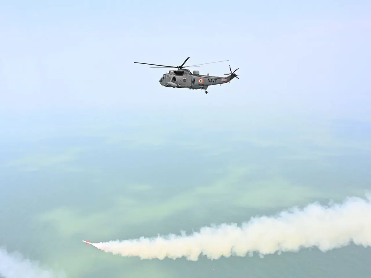 Helicopter Releasing Missile