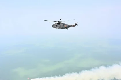 Helicopter Releasing Missile