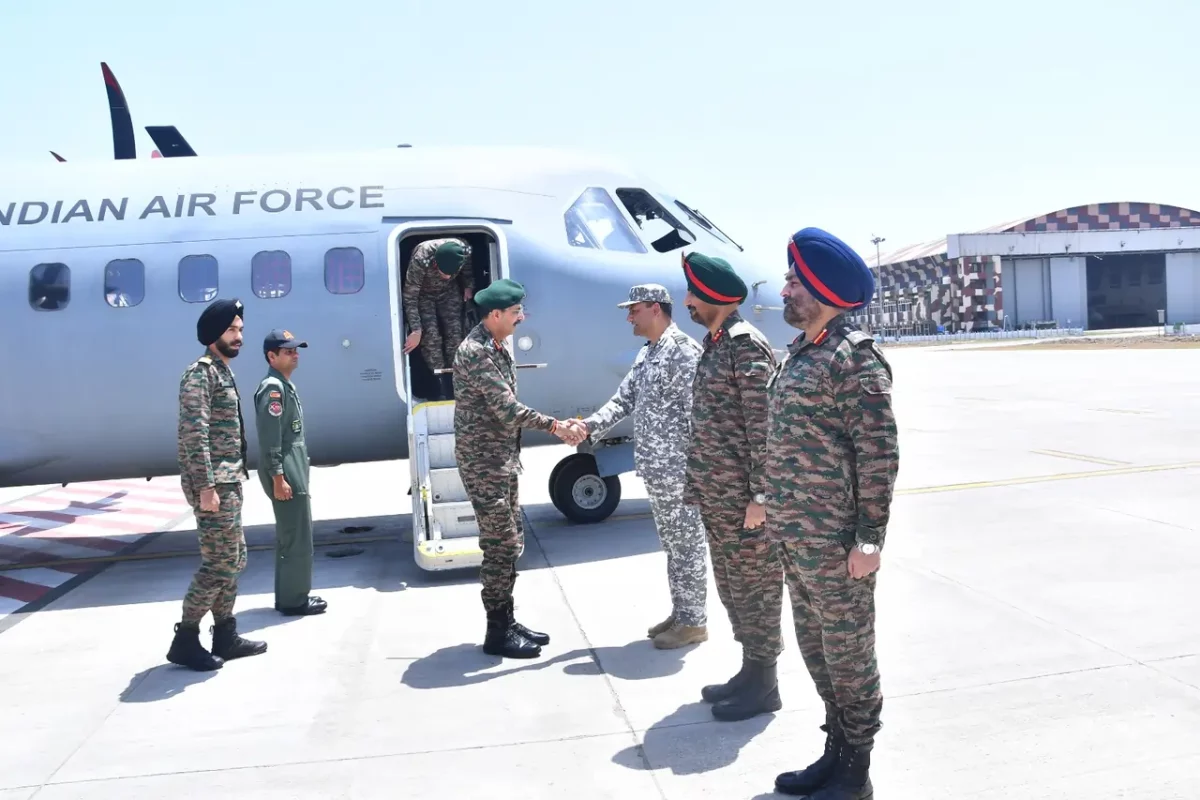 Lieutenant General Devendra Sharma Shaking Hands