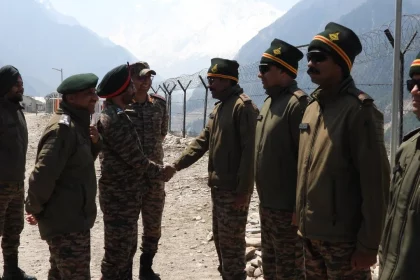 Lt Gen MP Singh Shaking Hands