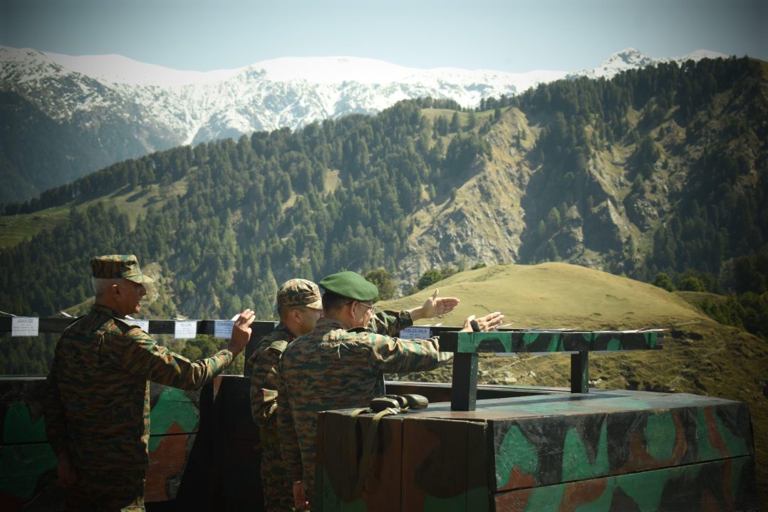 Lt Gen Pushpendra Singh Reviewing