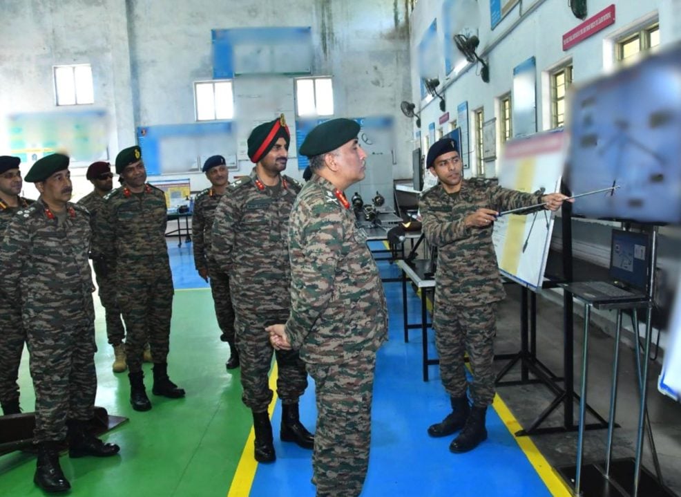 Lt Gen Sandeep Jain Reviewing