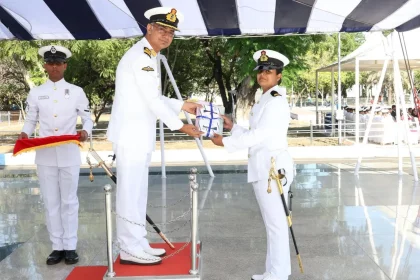 Officer Giving Award